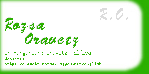 rozsa oravetz business card
